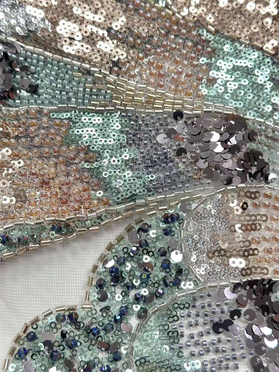 Beaded Tulle Fabric - 5 Yards | COD HN641