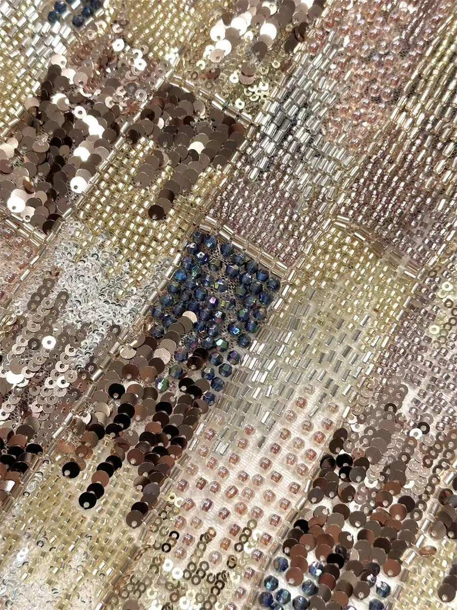 Beaded Tulle Fabric - 5 Yards | COD HN644