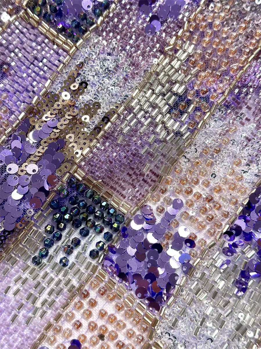 Beaded Tulle Fabric - 5 Yards | COD HN644