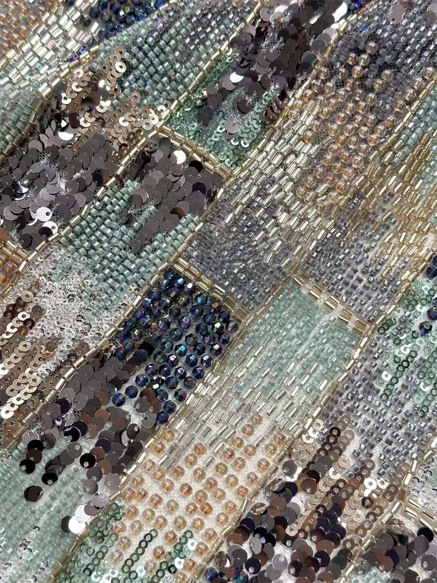 Beaded Tulle Fabric - 5 Yards | COD HN644