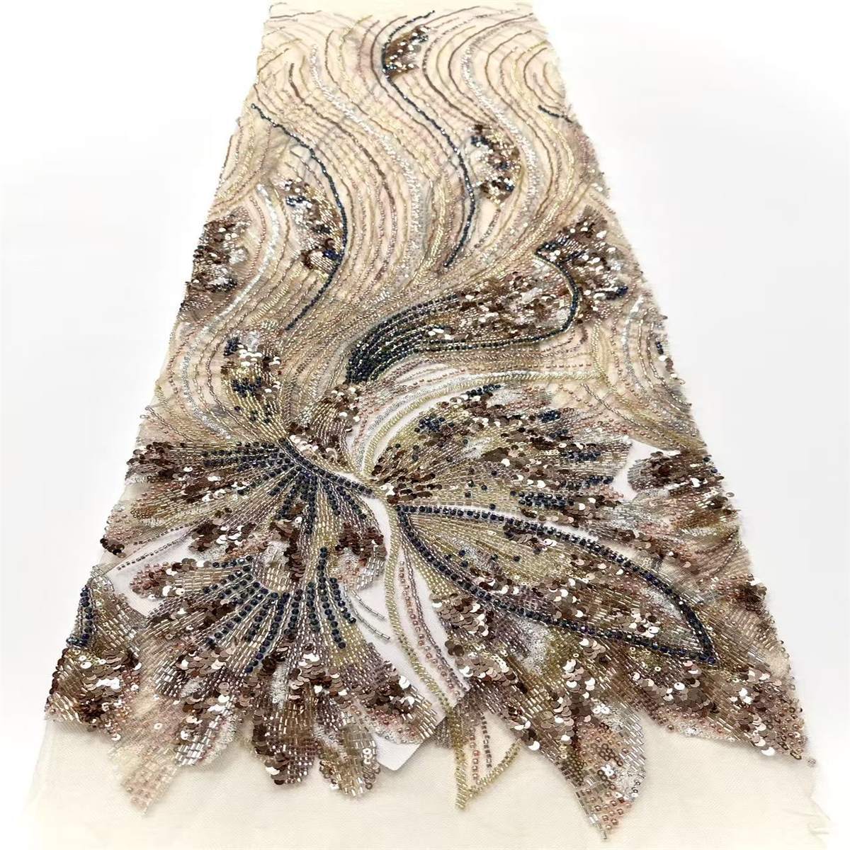 Beaded Tulle Fabric - 5 Yards | COD HN645