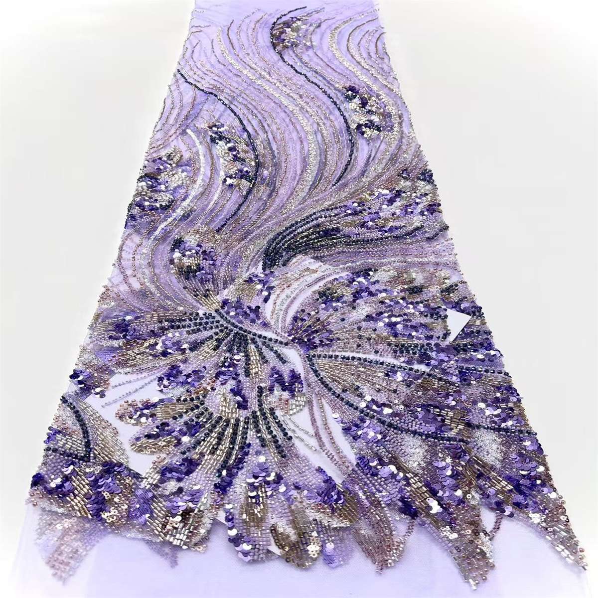 Beaded Tulle Fabric - 5 Yards | COD HN645