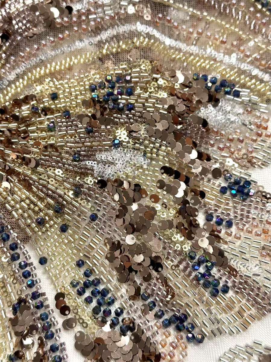 Beaded Tulle Fabric - 5 Yards | COD HN645