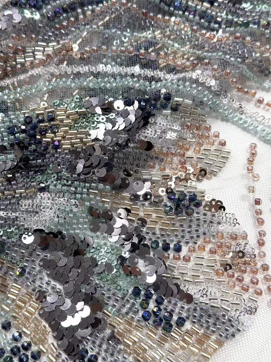 Beaded Tulle Fabric - 5 Yards | COD HN645