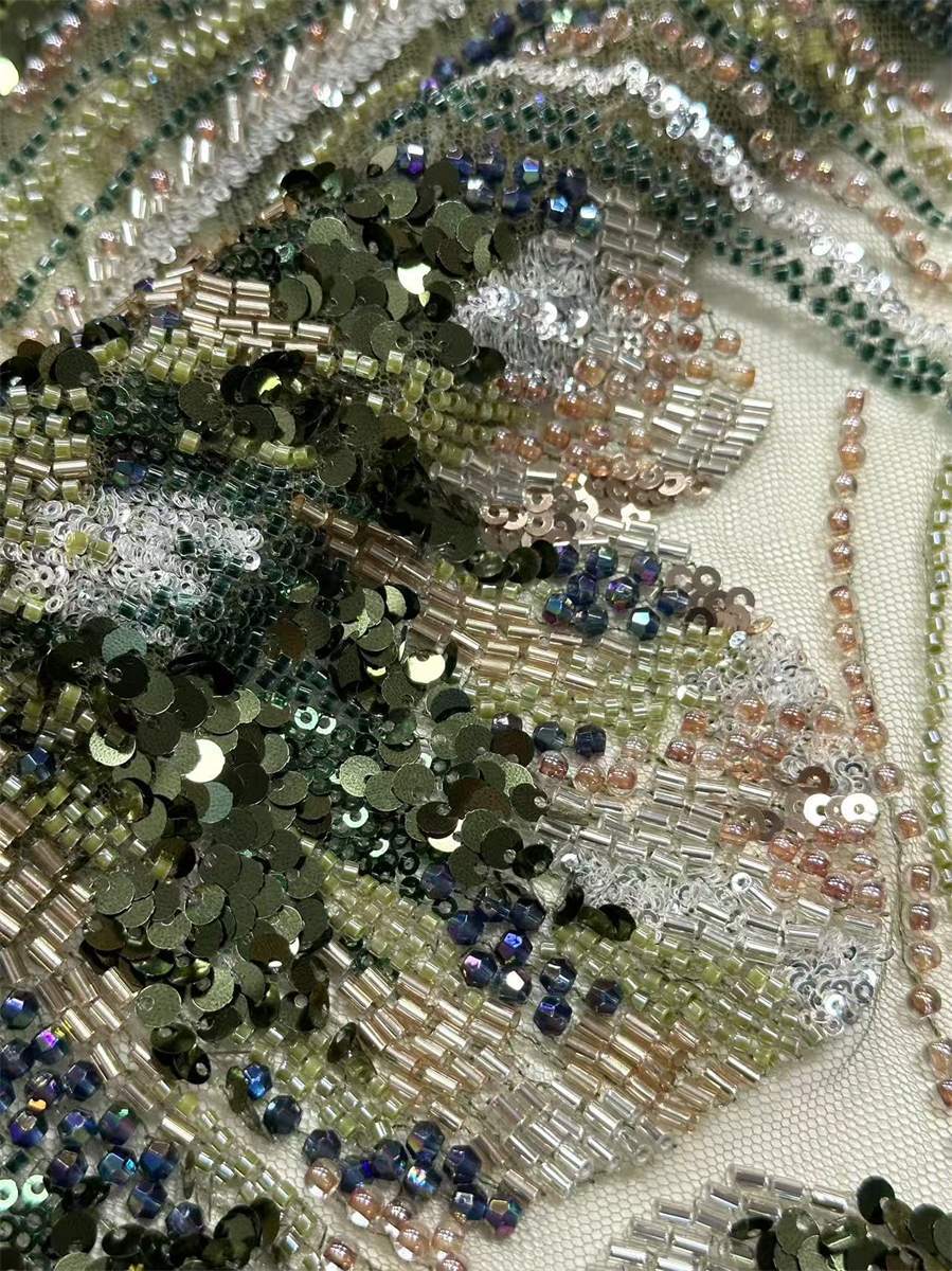 Beaded Tulle Fabric - 5 Yards | COD HN645