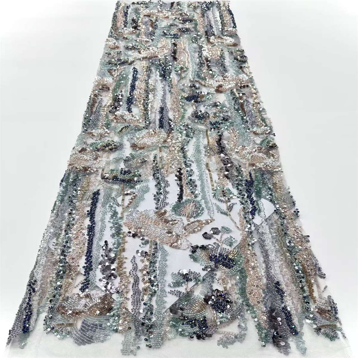 Beaded Tulle Fabric - 5 Yards | COD HN646