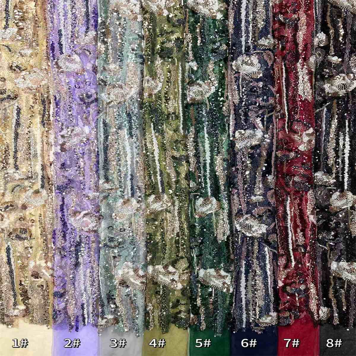 Beaded Tulle Fabric - 5 Yards | COD HN646