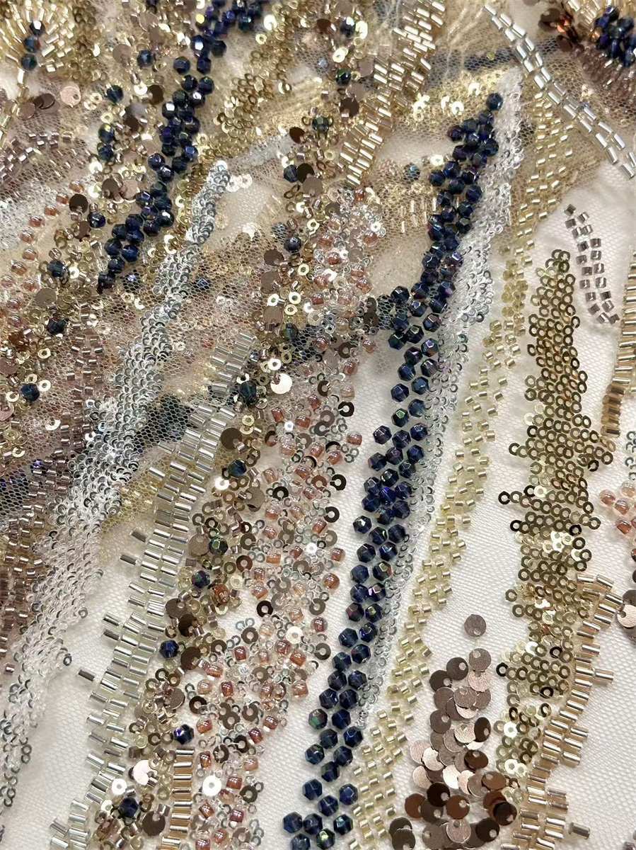 Beaded Tulle Fabric - 5 Yards | COD HN646