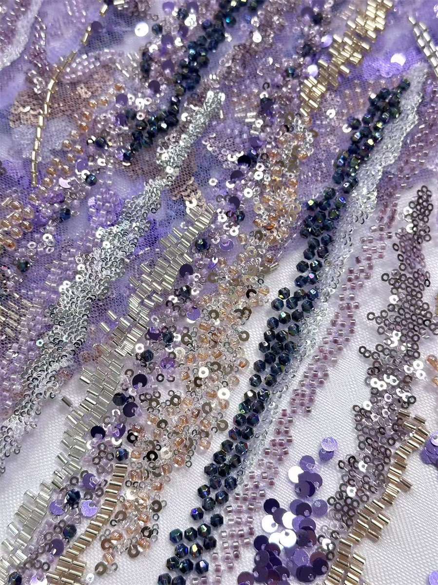 Beaded Tulle Fabric - 5 Yards | COD HN646