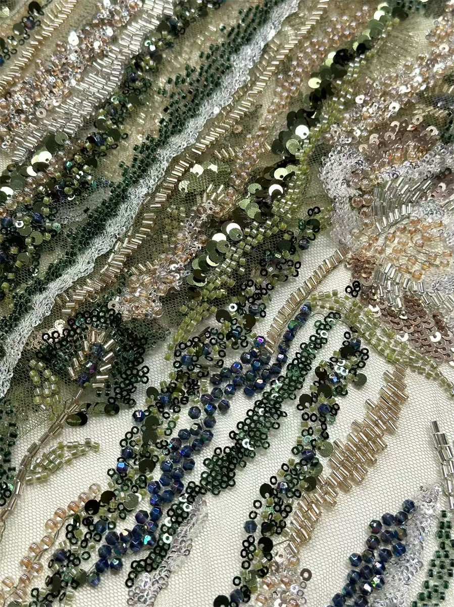 Beaded Tulle Fabric - 5 Yards | COD HN646