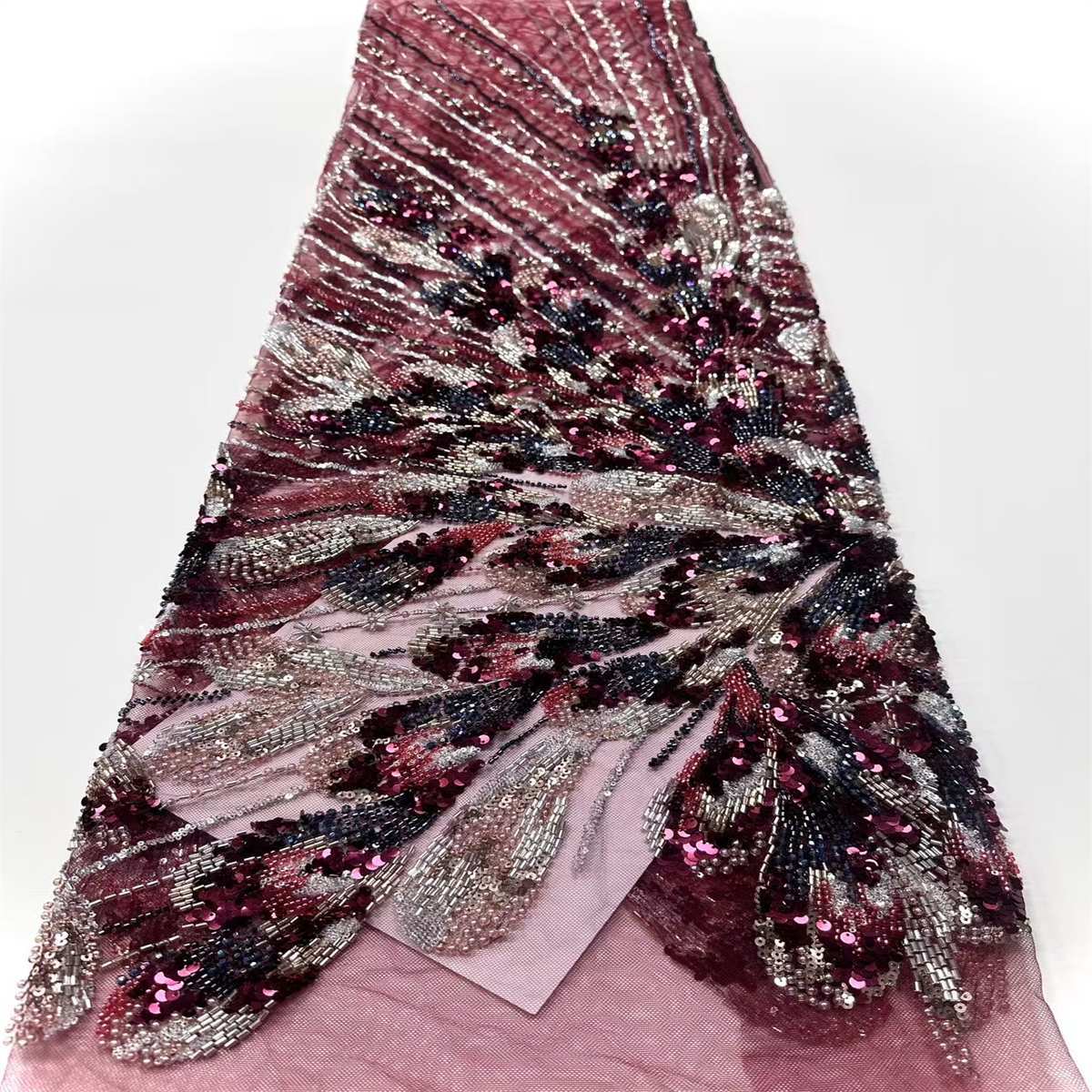 Beaded Tulle Fabric - 5 Yards | COD HN647
