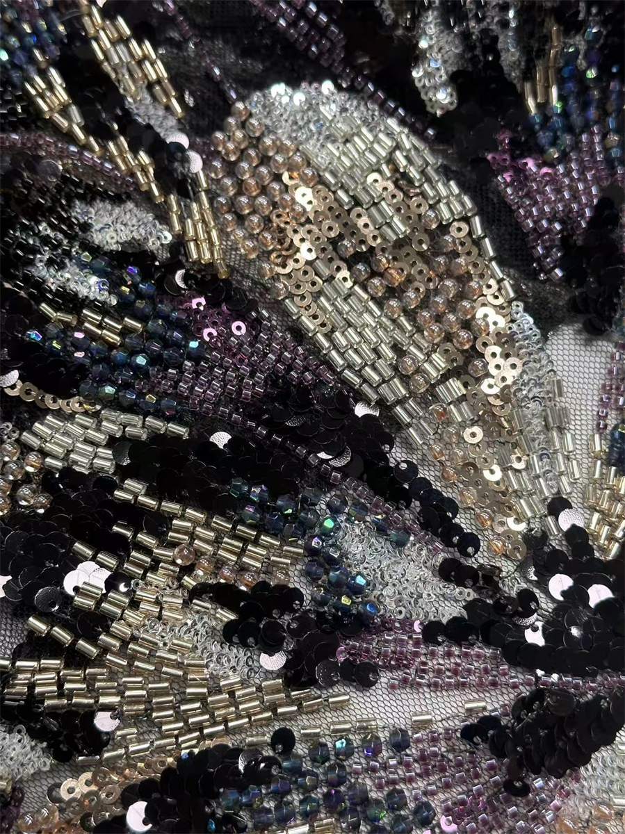 Beaded Tulle Fabric - 5 Yards | COD HN647