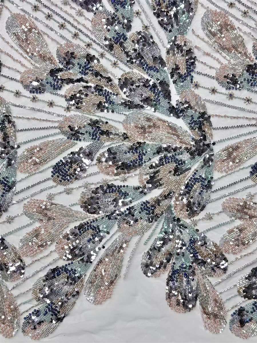 Beaded Tulle Fabric - 5 Yards | COD HN647