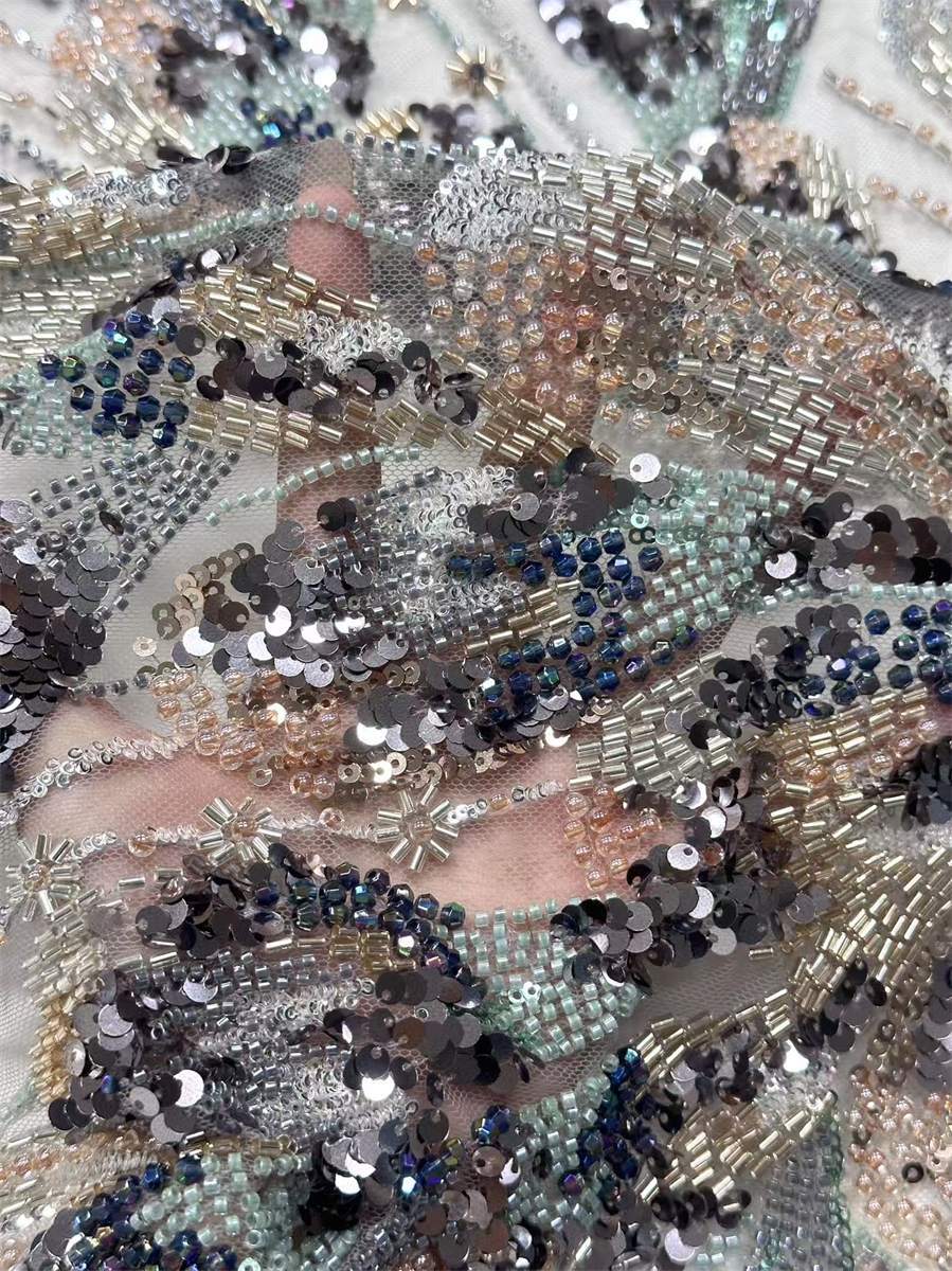 Beaded Tulle Fabric - 5 Yards | COD HN647