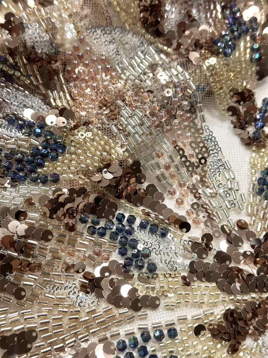Beaded Tulle Fabric - 5 Yards | COD HN647