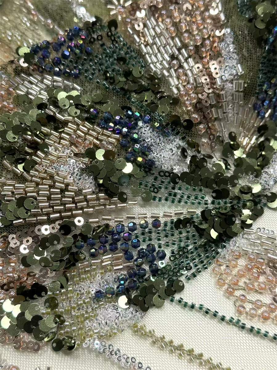 Beaded Tulle Fabric - 5 Yards | COD HN647
