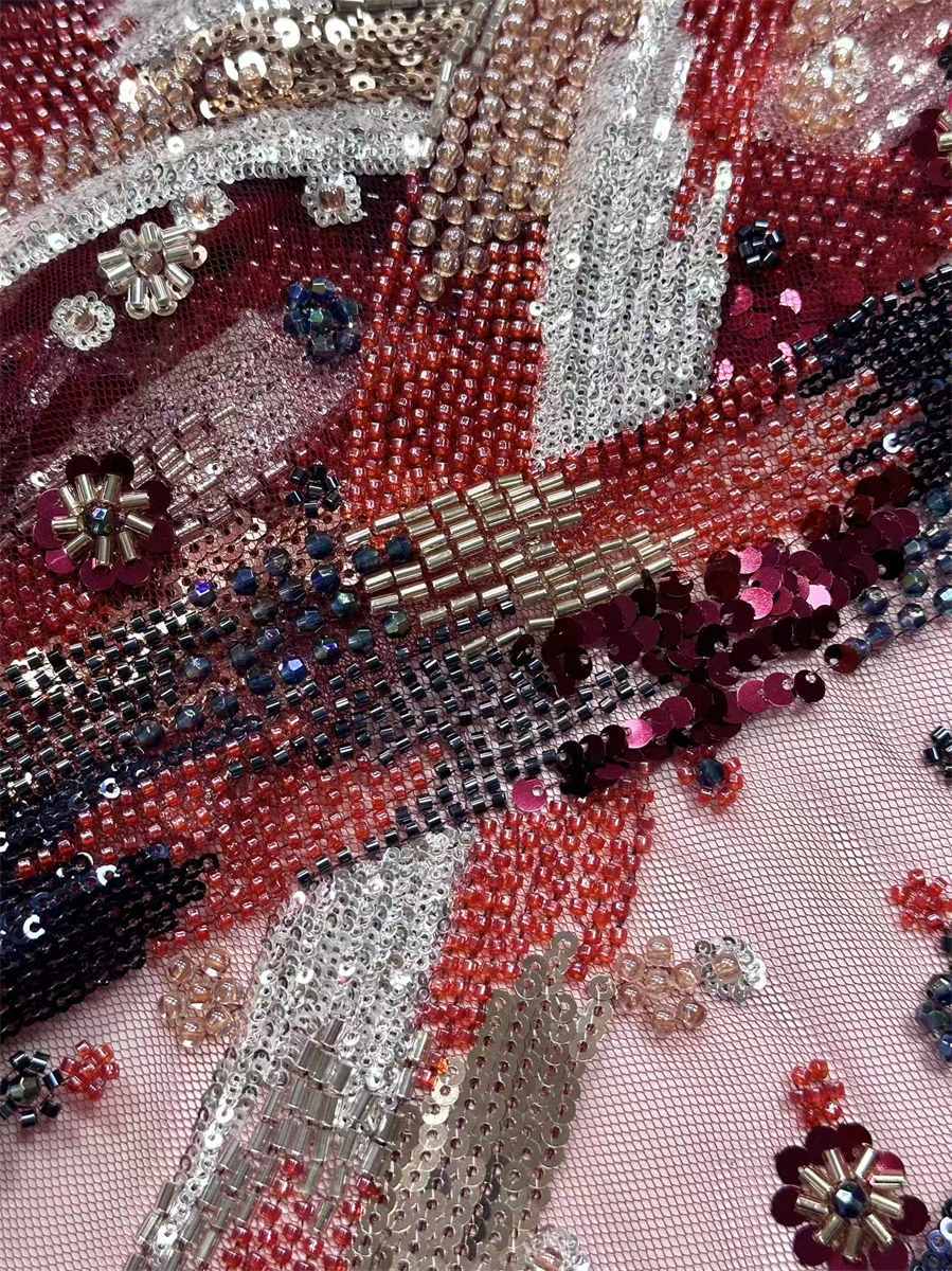 Beaded Tulle Fabric - 5 Yards | COD HN650