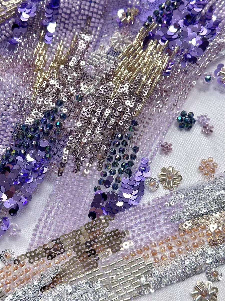 Beaded Tulle Fabric - 5 Yards | COD HN650