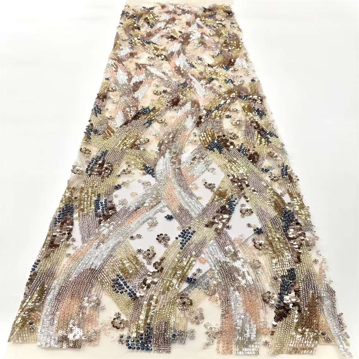 Beaded Tulle Fabric - 5 Yards | COD HN650