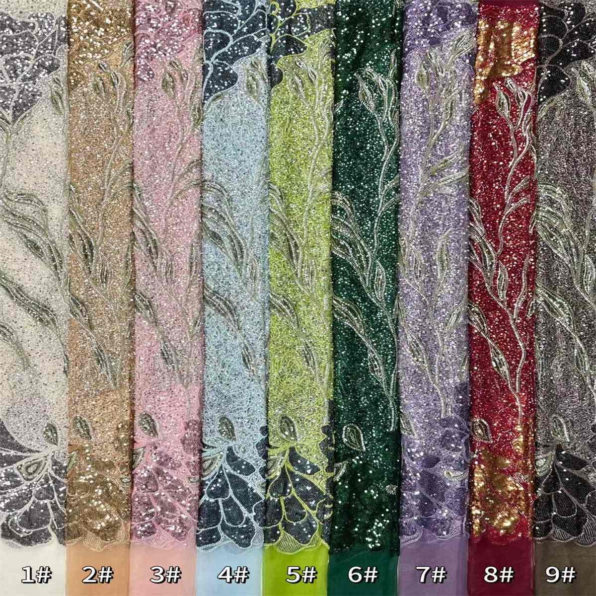 Beaded Tulle Fabric - 5 Yards | COD HN651