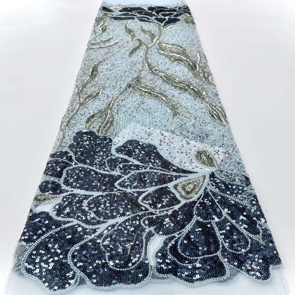Beaded Tulle Fabric - 5 Yards | COD HN651