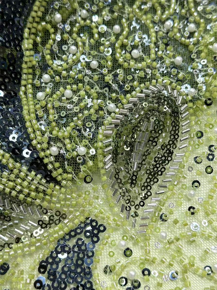 Beaded Tulle Fabric - 5 Yards | COD HN651