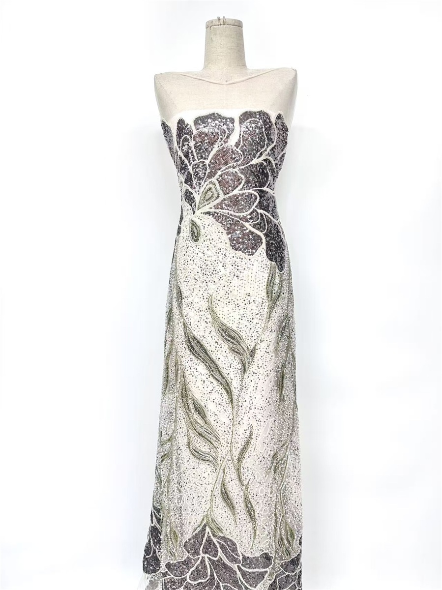 Beaded Tulle Fabric - 5 Yards | COD HN651