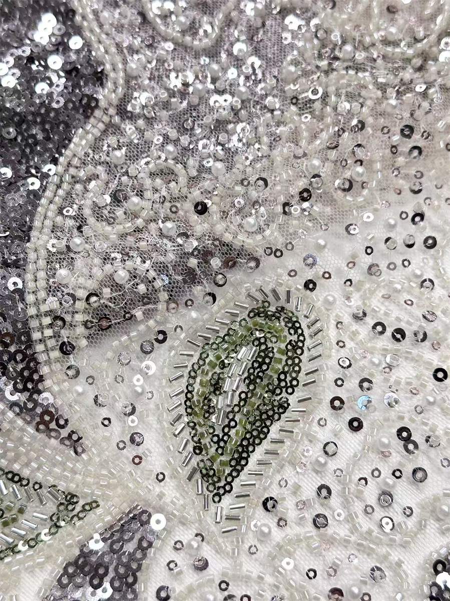 Beaded Tulle Fabric - 5 Yards | COD HN651