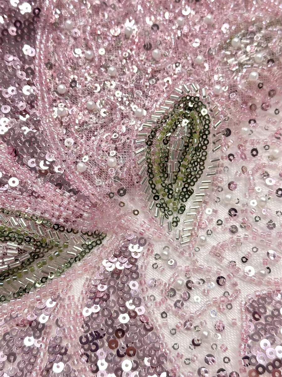 Beaded Tulle Fabric - 5 Yards | COD HN651
