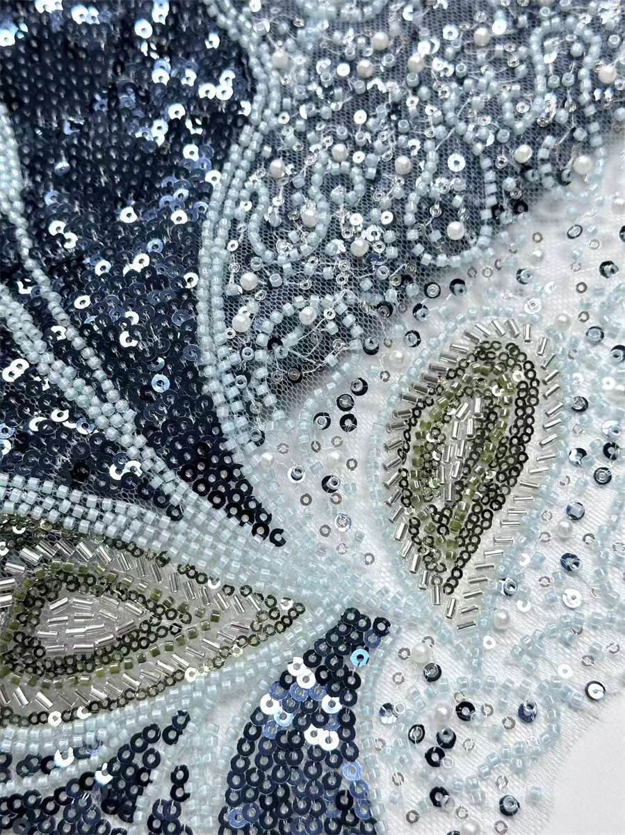 Beaded Tulle Fabric - 5 Yards | COD HN651
