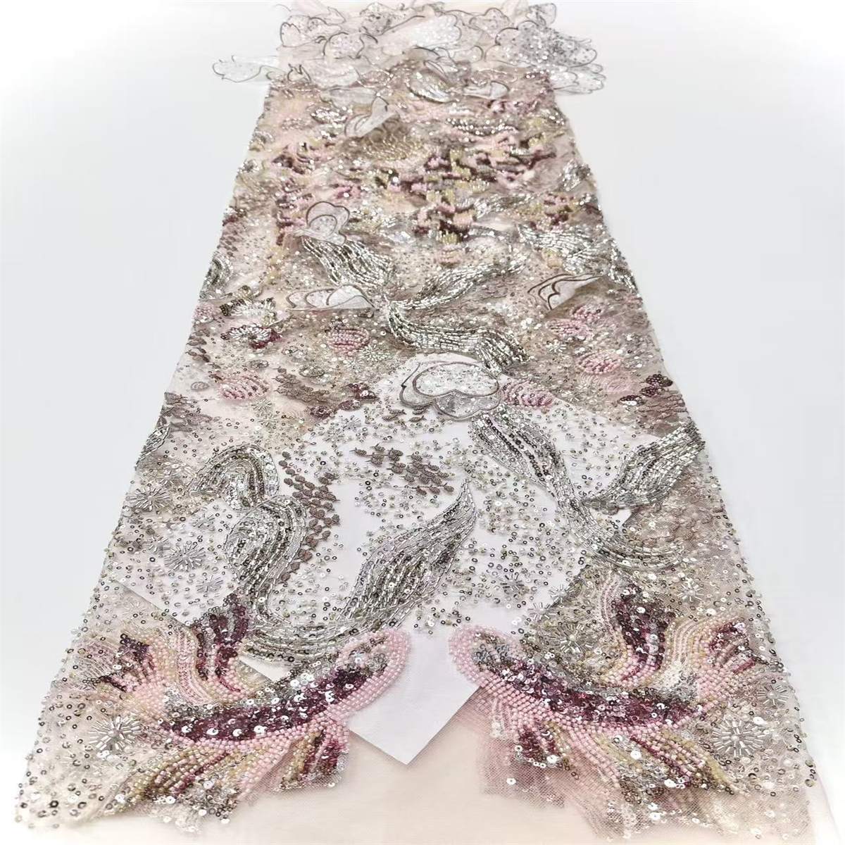 Beaded Tulle Fabric - 5 Yards | COD HN662