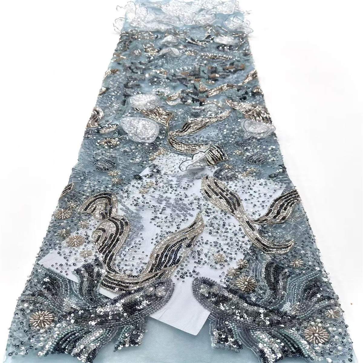 Beaded Tulle Fabric - 5 Yards | COD HN662