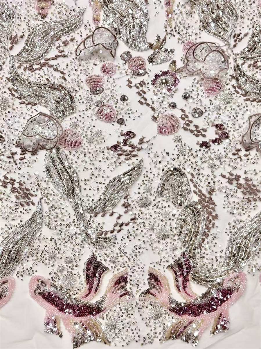 Beaded Tulle Fabric - 5 Yards | COD HN662