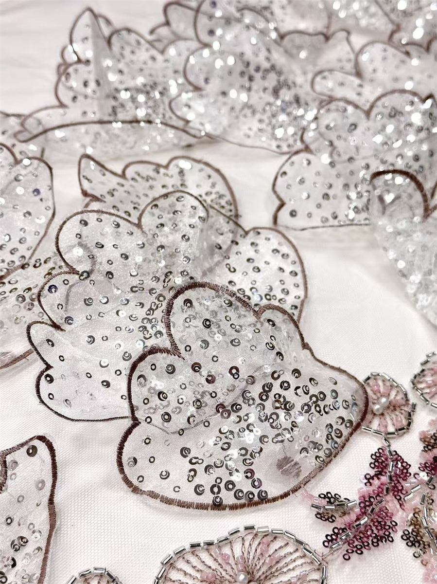 Beaded Tulle Fabric - 5 Yards | COD HN662