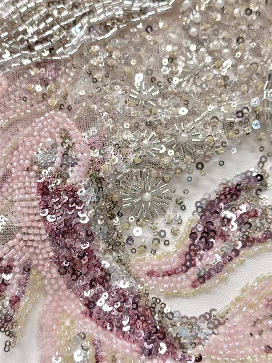 Beaded Tulle Fabric - 5 Yards | COD HN662