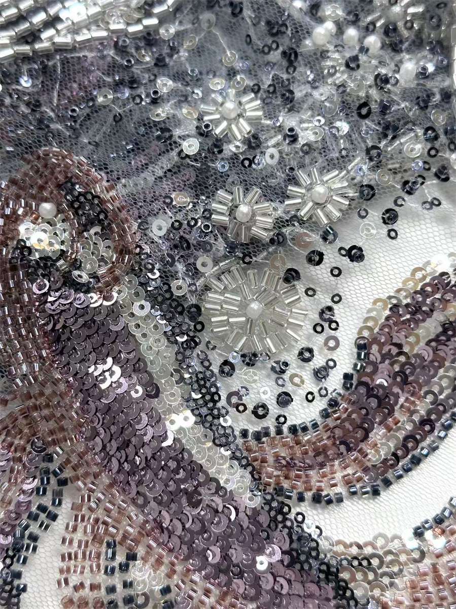 Beaded Tulle Fabric - 5 Yards | COD HN662