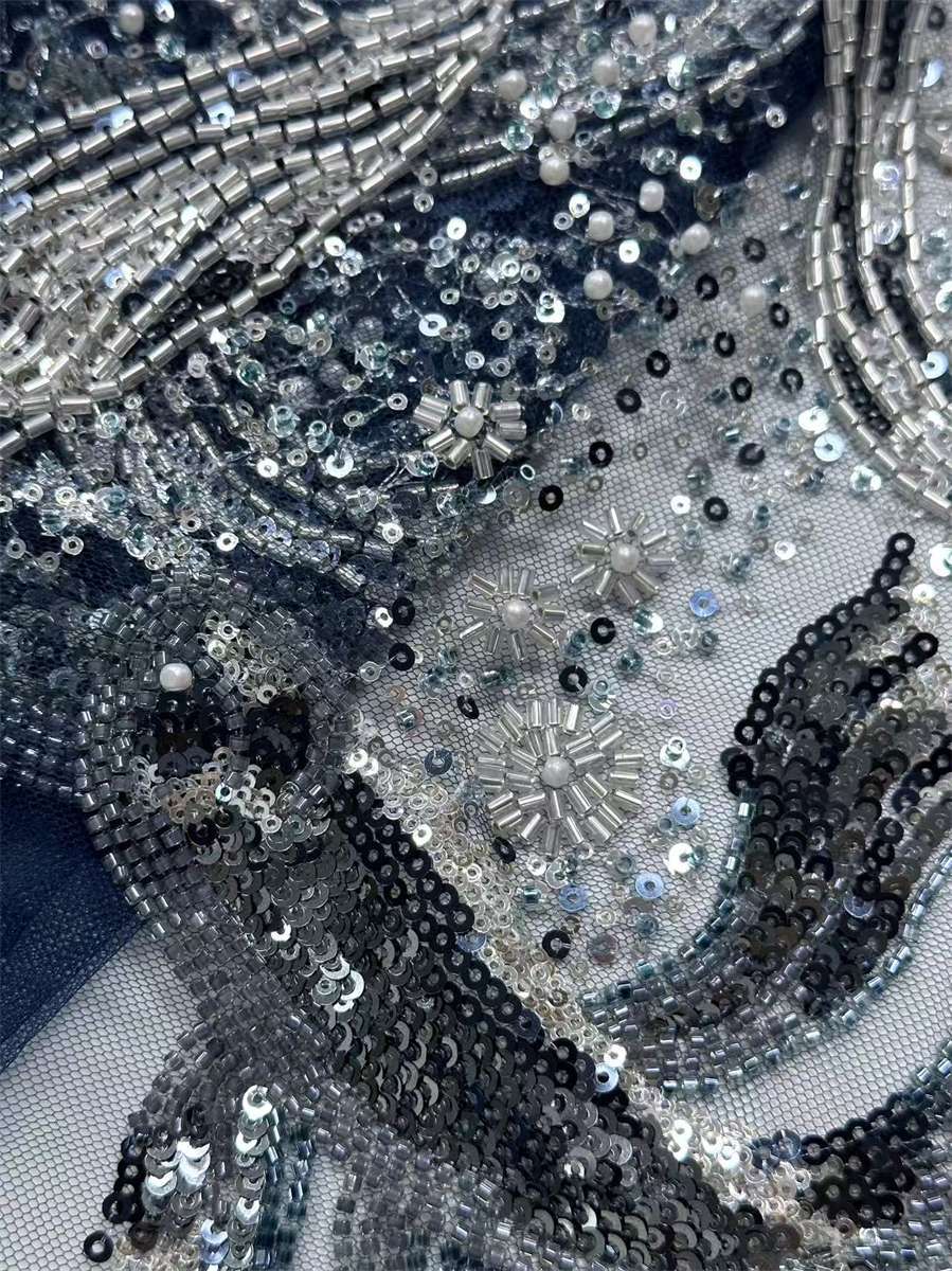 Beaded Tulle Fabric - 5 Yards | COD HN662