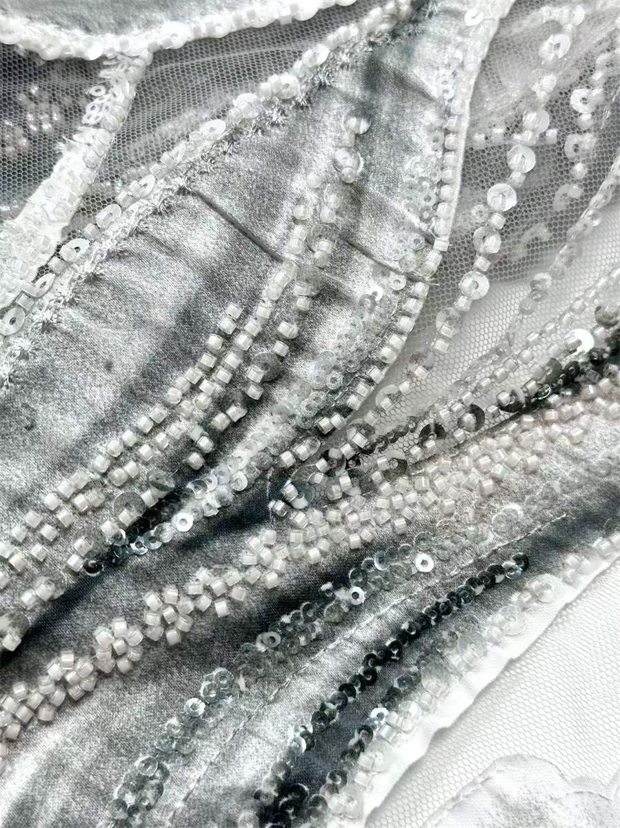 Beaded Tulle Fabric - 5 Yards | COD HN663