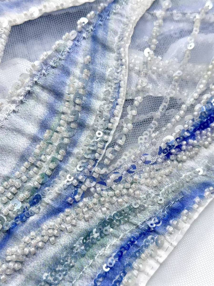 Beaded Tulle Fabric - 5 Yards | COD HN663