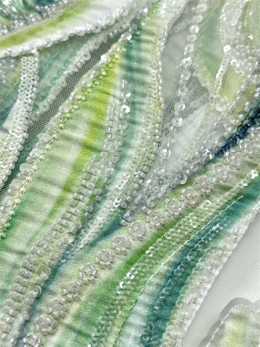 Beaded Tulle Fabric - 5 Yards | COD HN663