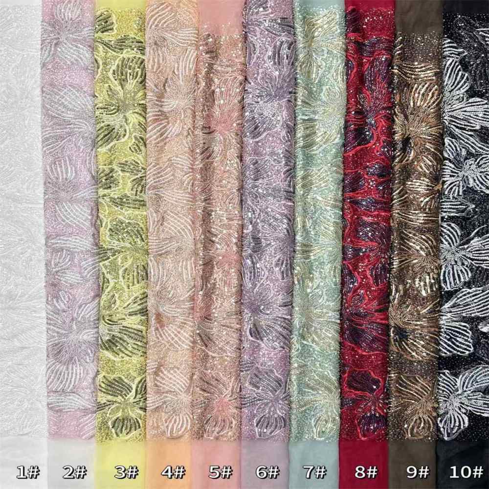 Beaded Tulle Fabric - 5 Yards | COD HN643