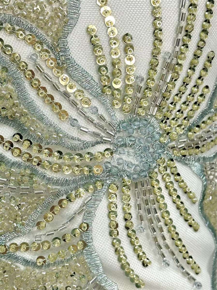 Beaded Tulle Fabric - 5 Yards | COD HN659