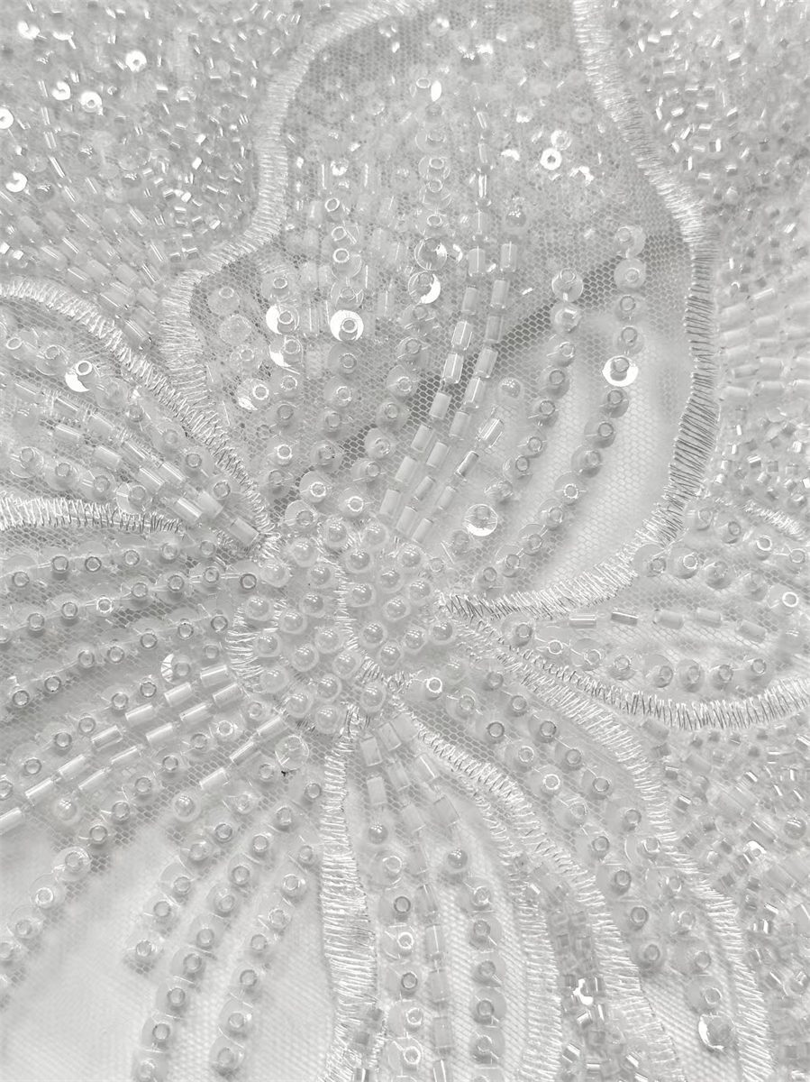 Beaded Tulle Fabric - 5 Yards | COD HN659