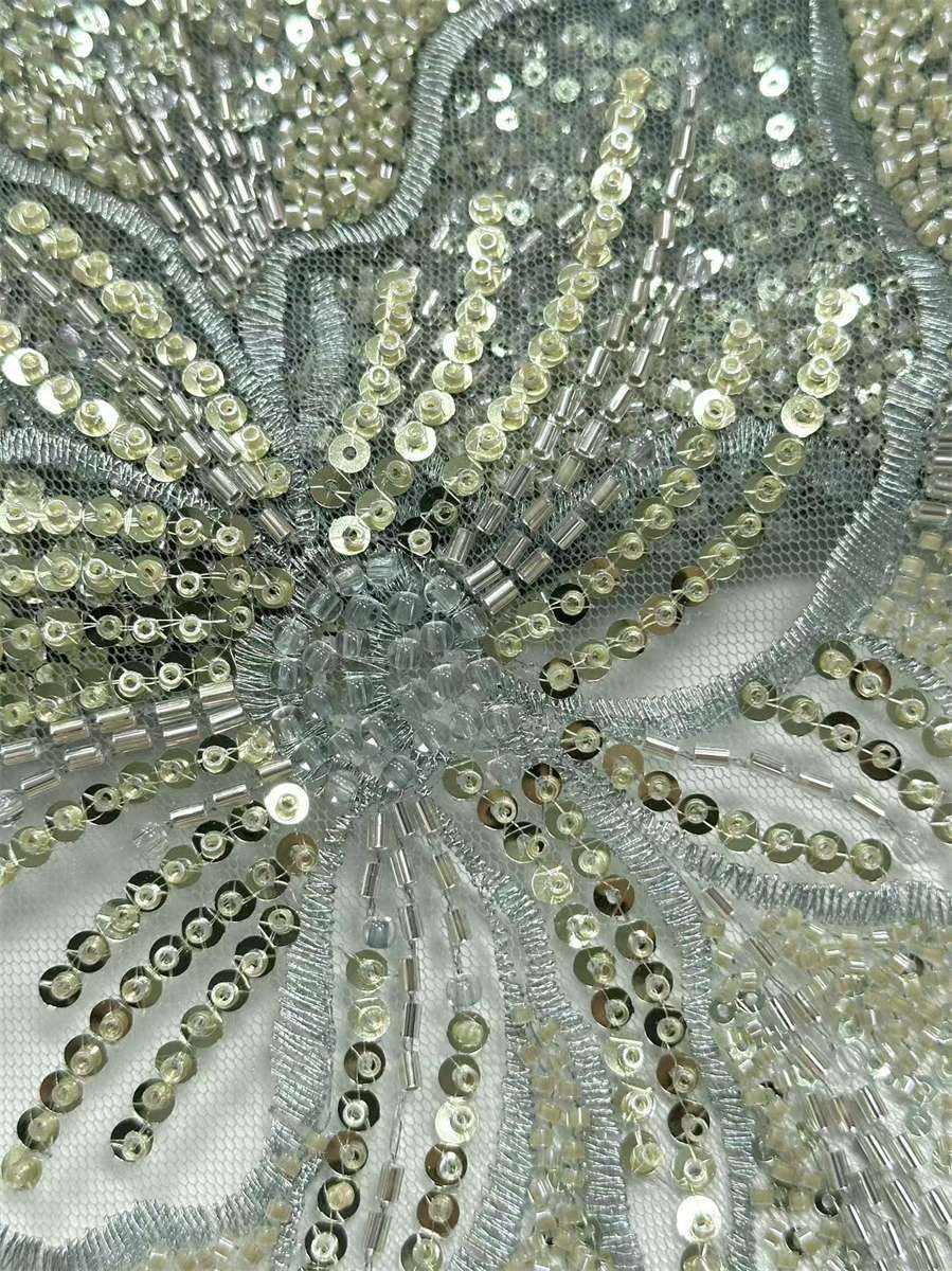 Beaded Tulle Fabric - 5 Yards | COD HN659