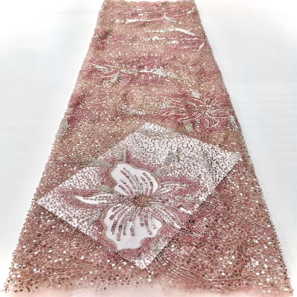 Beaded Tulle Fabric - 5 Yards | COD HN659