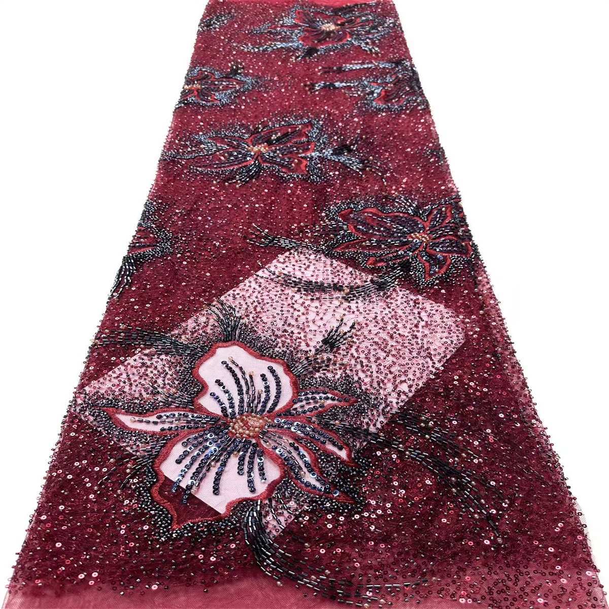 Beaded Tulle Fabric - 5 Yards | COD HN659
