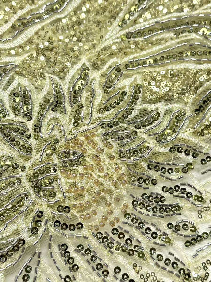 Beaded Tulle Fabric - 5 Yards | COD HN660