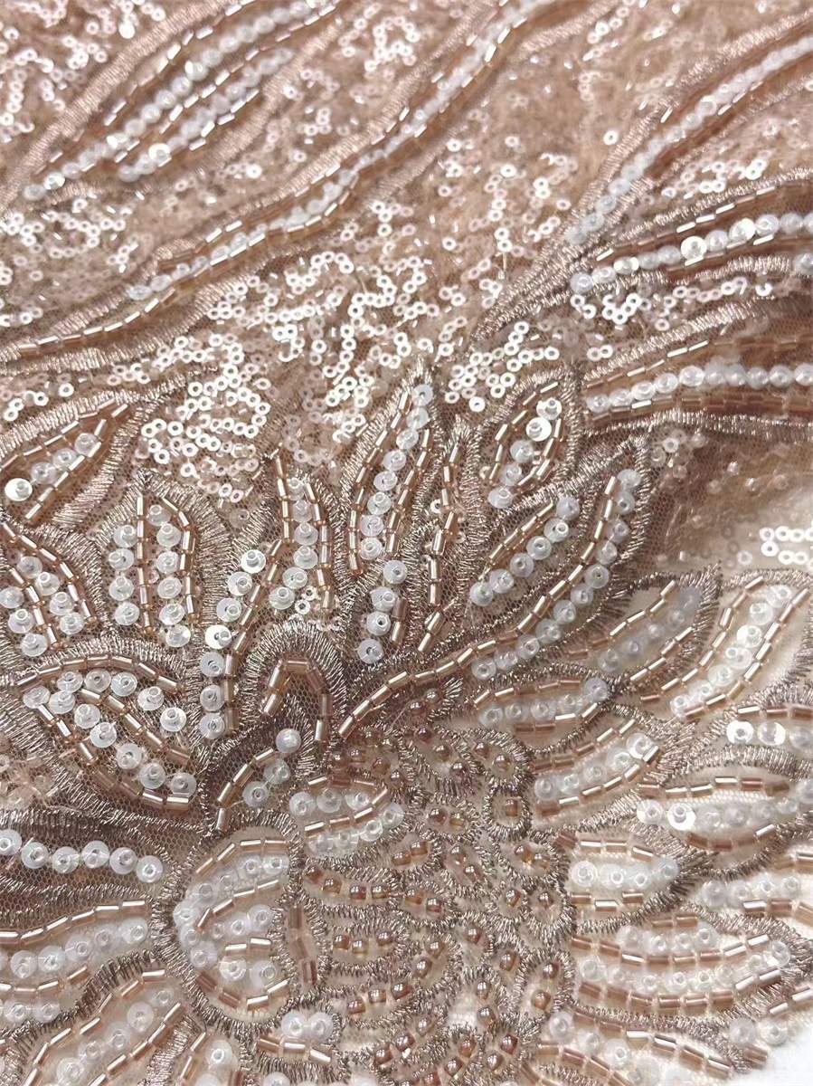 Beaded Tulle Fabric - 5 Yards | COD HN660
