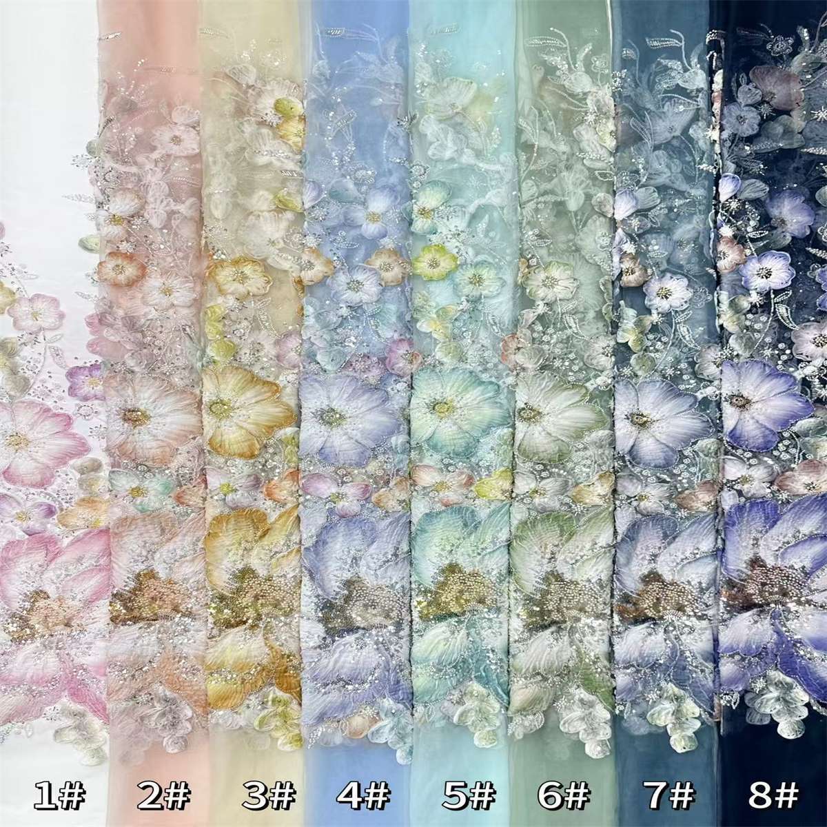 Beaded Tulle Fabric - 5 Yards | COD HN664