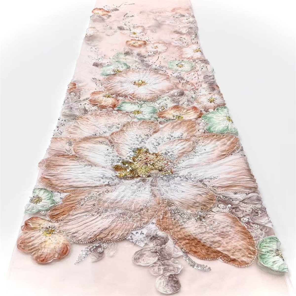 Beaded Tulle Fabric - 5 Yards | COD HN664